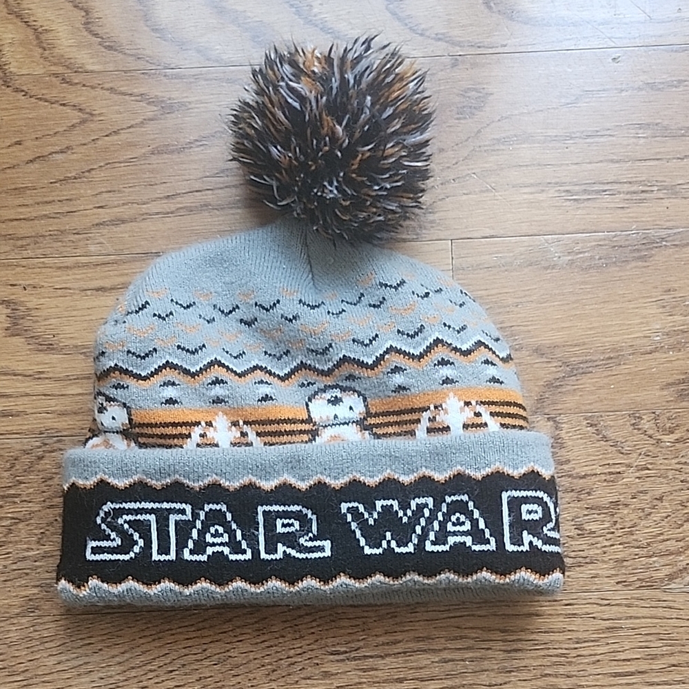 Star Wars Gray Knit Beanie with Pom Pom